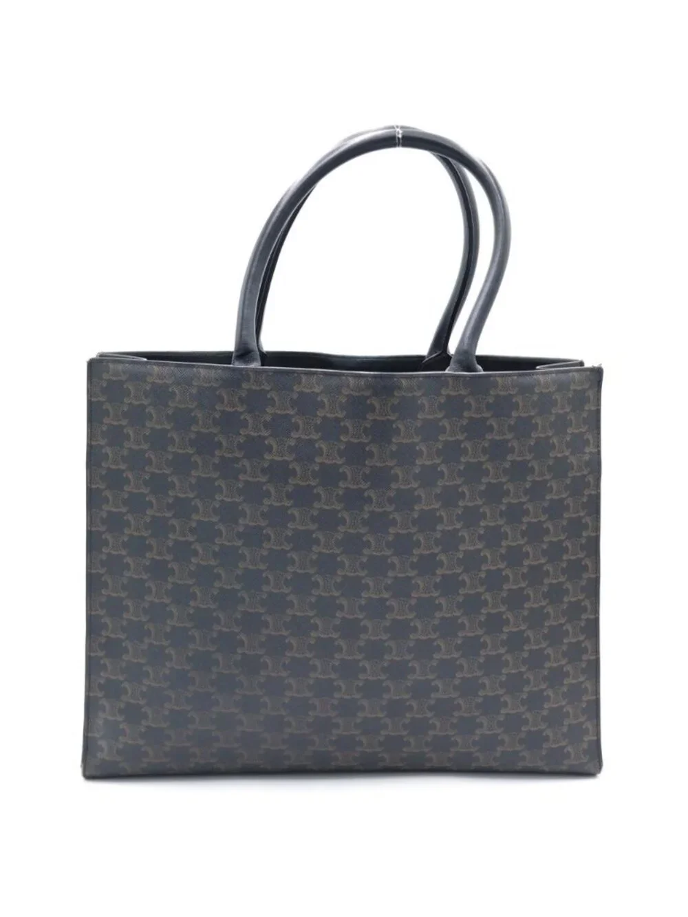 Celine Vertical Cabas Triomphe Canvas Tote Brown